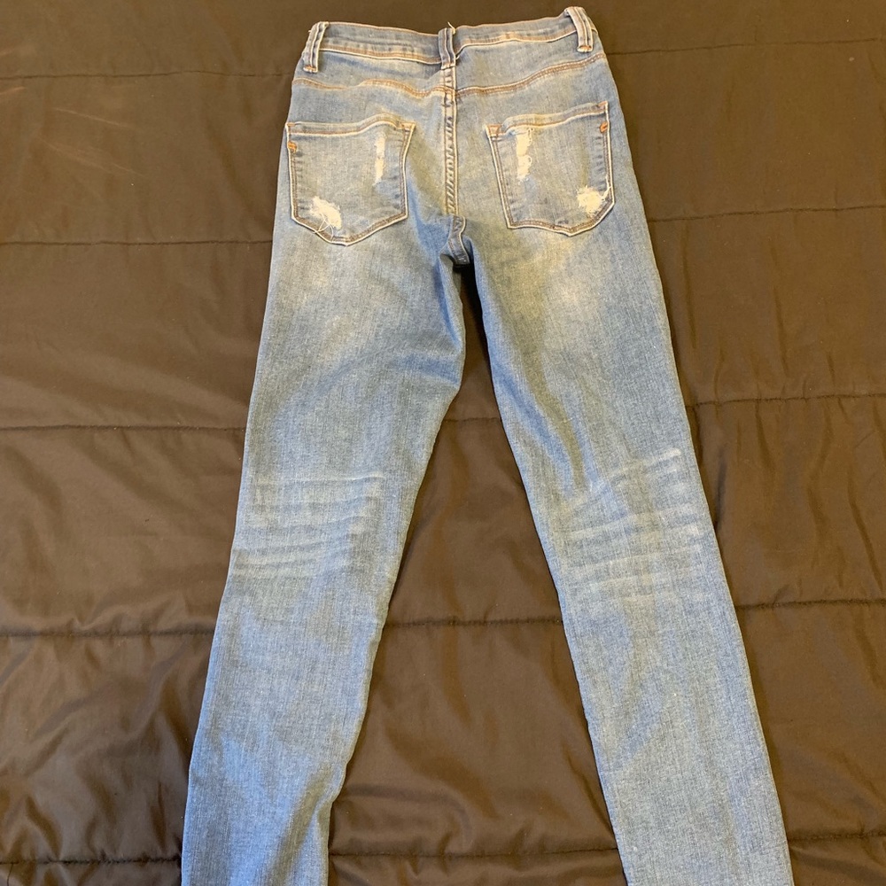 High waisted  jeans with rips (back)